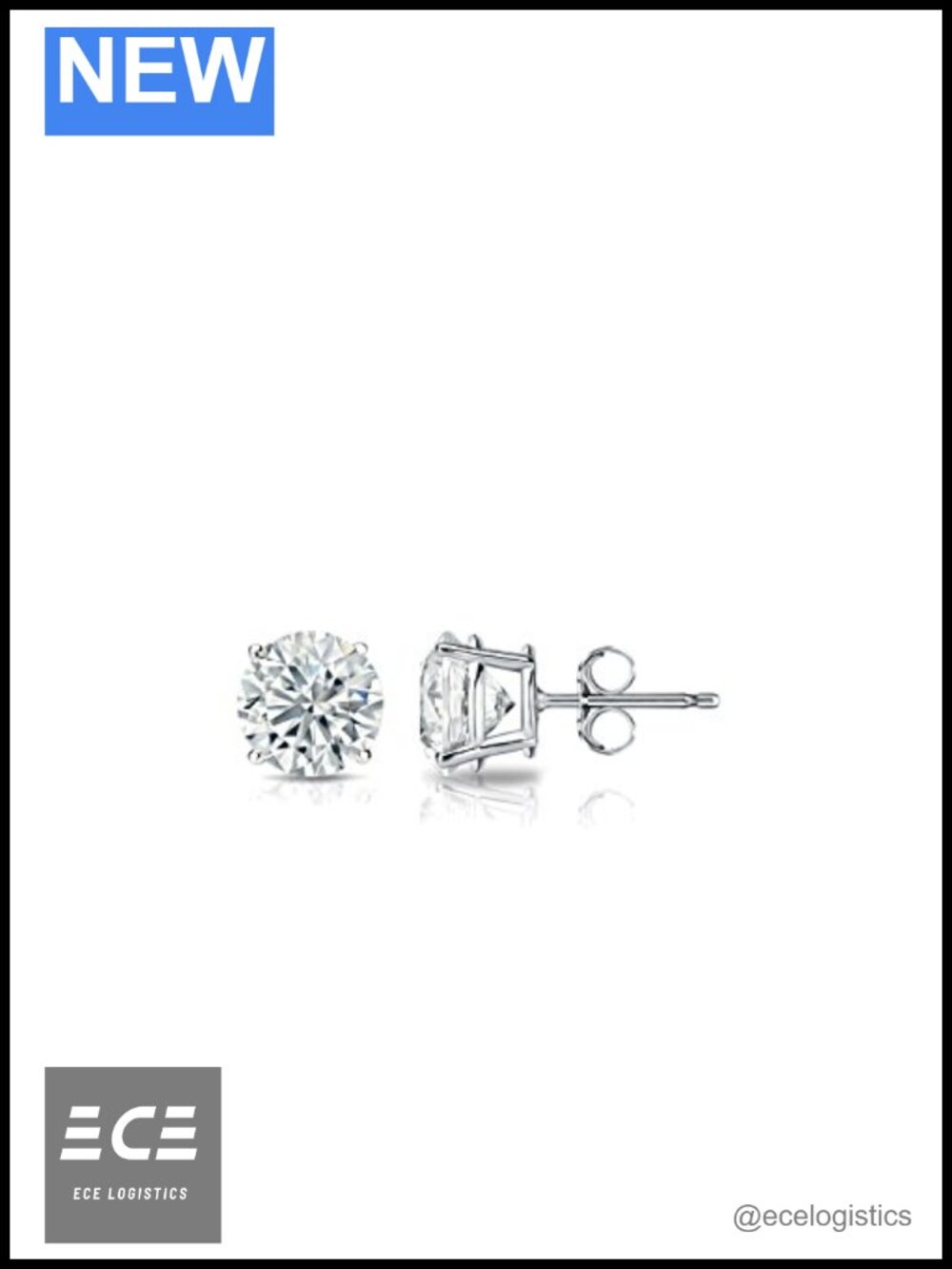 Lab Grown Diamond Stud Earrings 14k White Gold 1/5 cttw